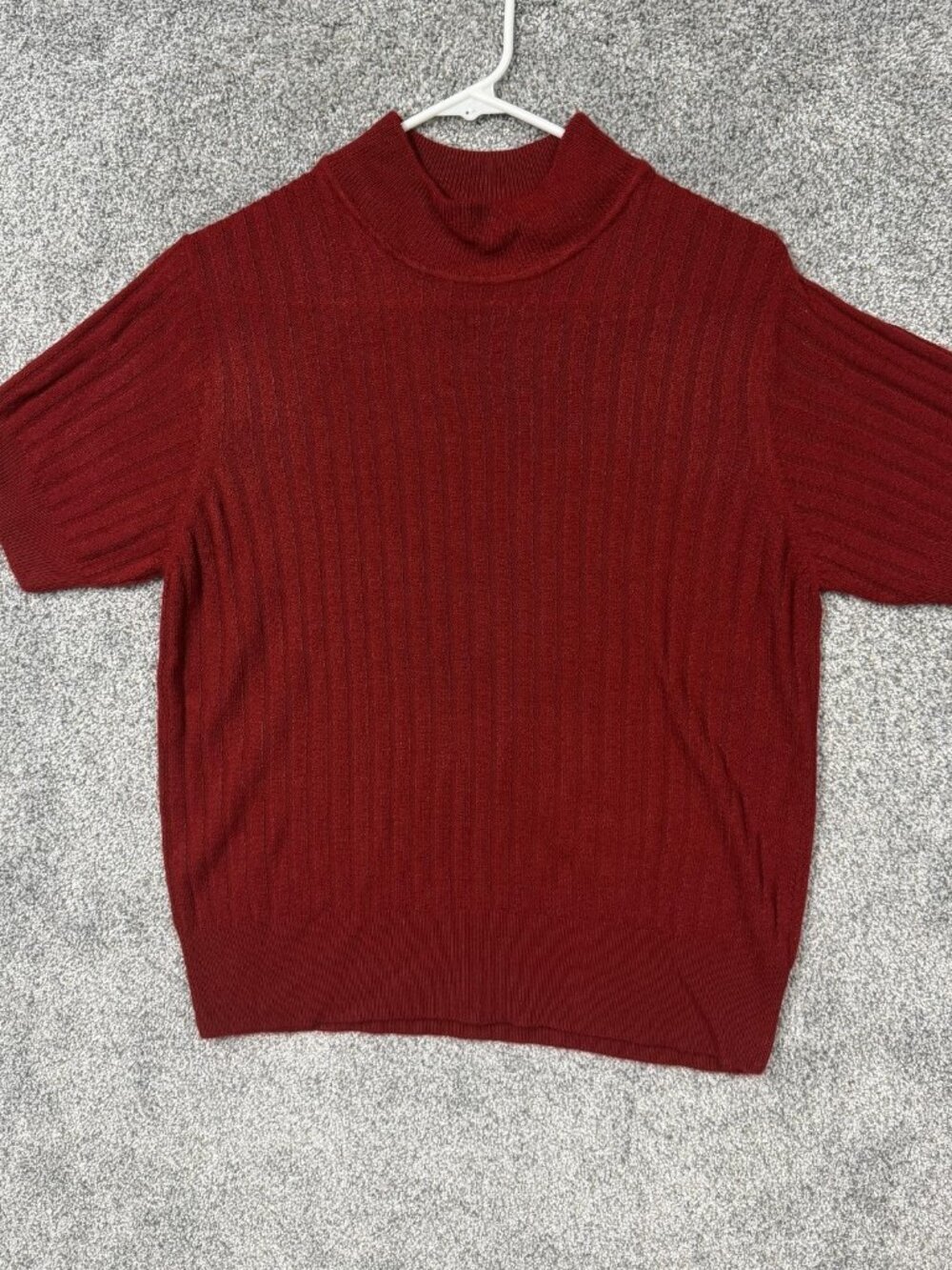 Vintage 90s Chaus Sweater Womens L Red Pullover Ribbed Knit Preppy Office Siren